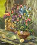 Bouquet on a bench