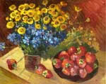 Summer still-life with a strawberry