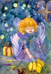 Angel with chickens