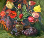 Tulips and plums